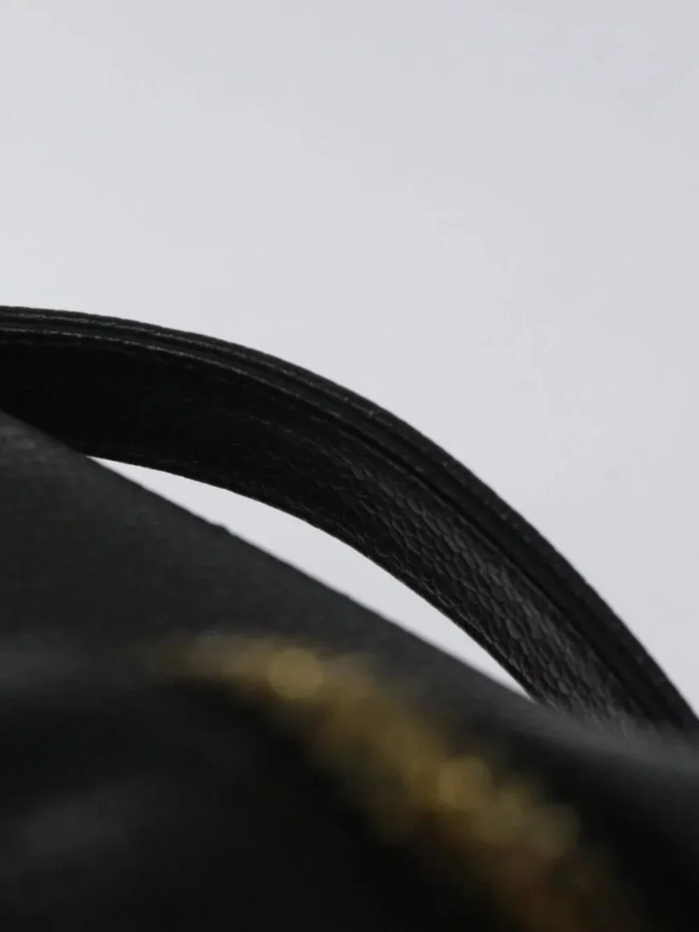 CHANEL Bicolore Vanity Hand Bag Grained Calf Skin Black CC Auth yb789